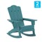 Flash Furniture Blue Adirondack Rocking Chairs with Cupholder, 2PK 2-LE-HMP-1044-31-BL-GG - alternate 5